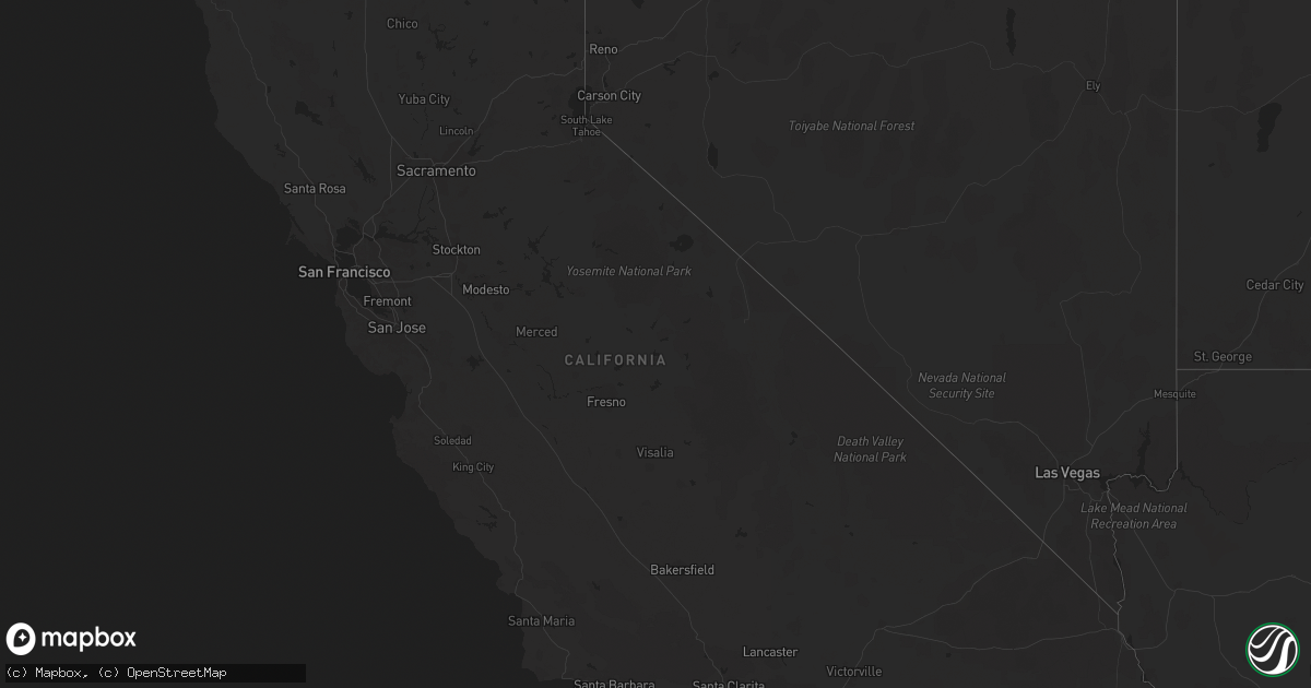 Hail map in California on May 29, 2023