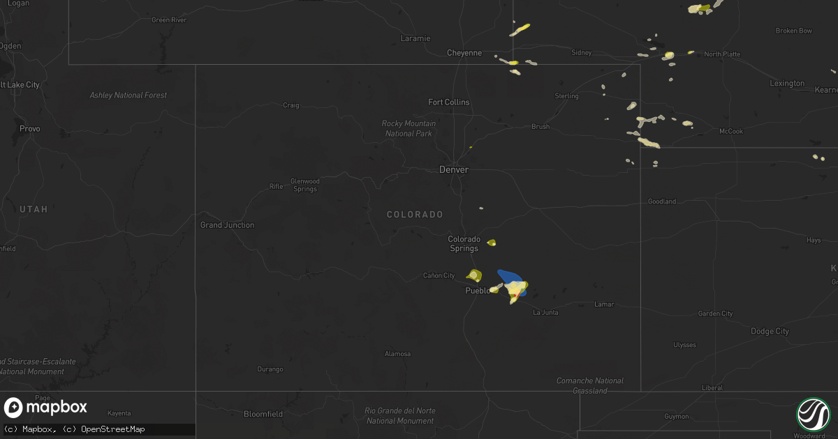 Hail map in Colorado on May 29, 2023