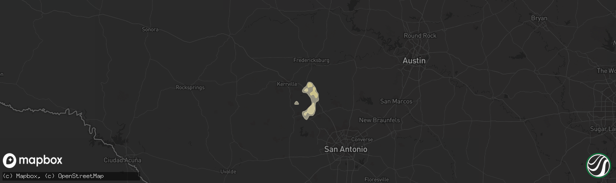 Hail map in Comfort, TX on May 29, 2023
