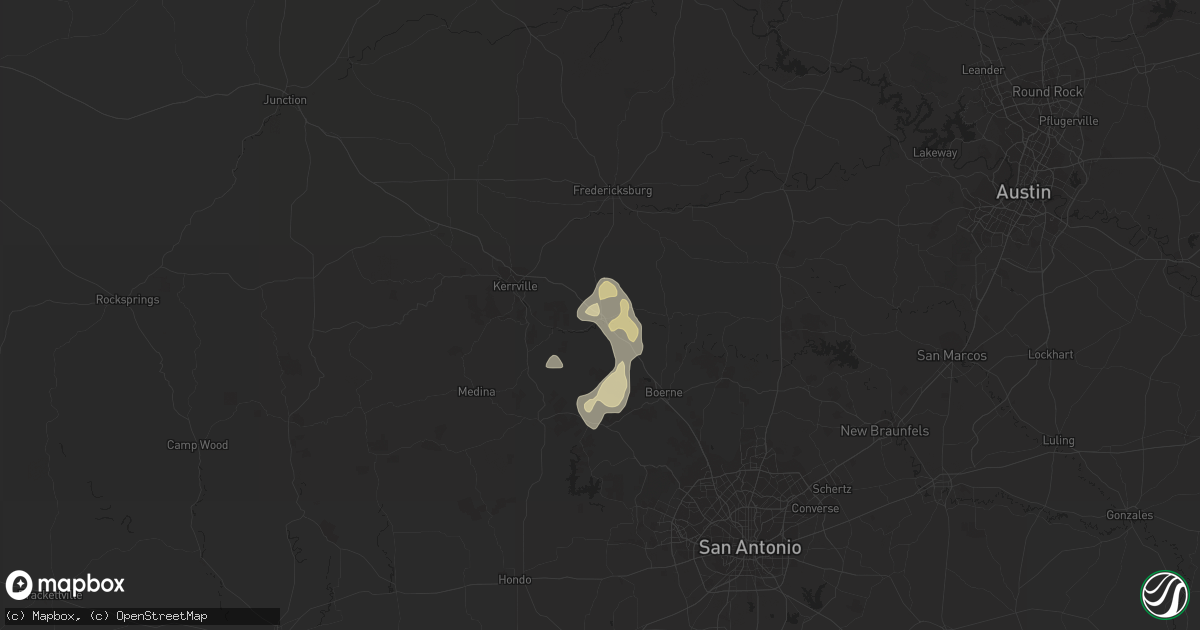 Hail map in Comfort, TX on May 29, 2023