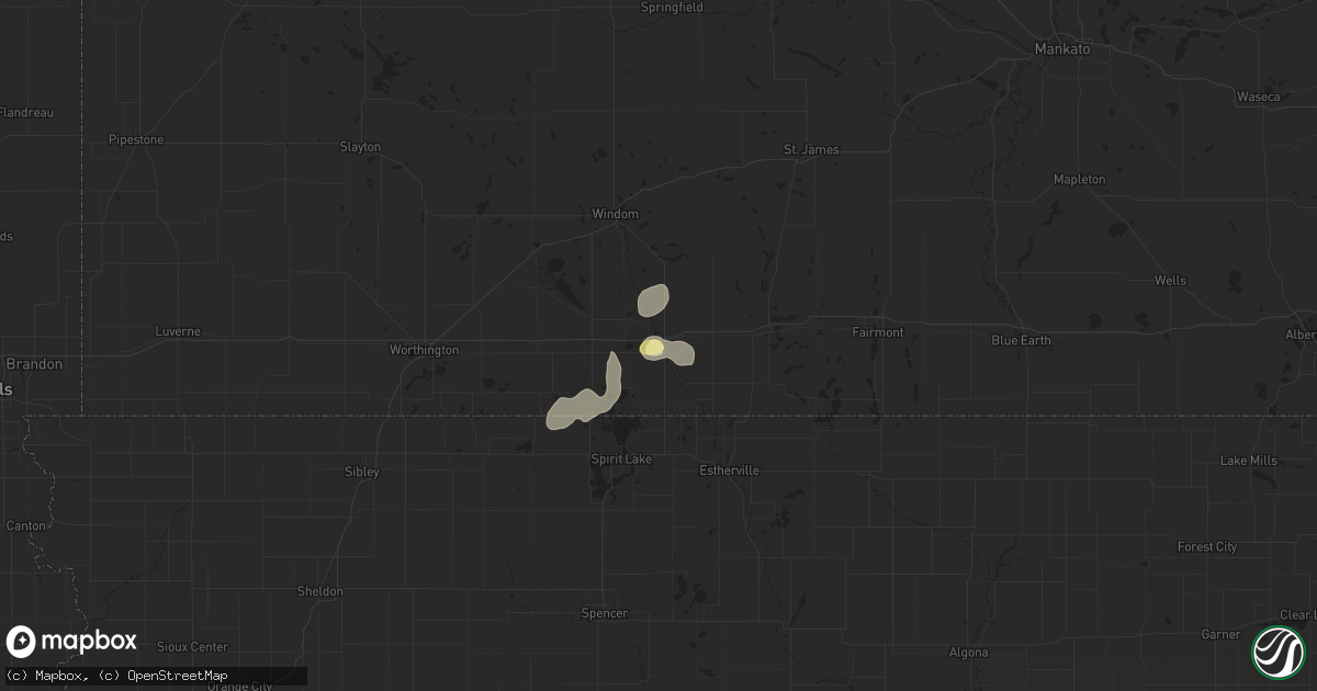 Hail map in Jackson, MN on May 29, 2023