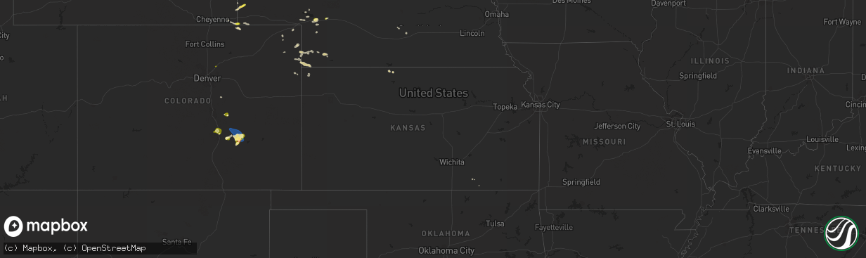 Hail map in Kansas on May 29, 2023