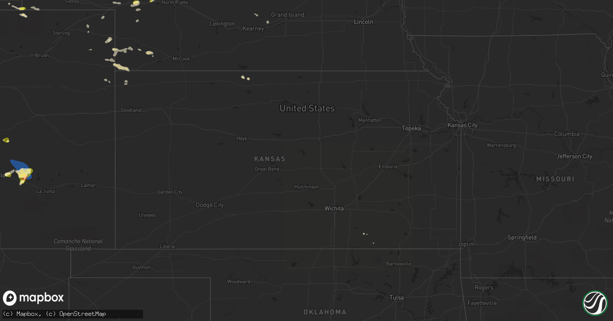 Hail map in Kansas on May 29, 2023