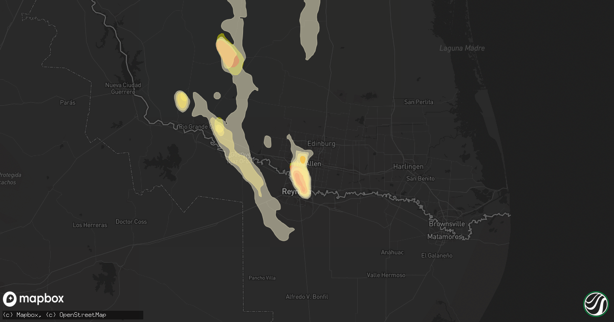Hail map in Mcallen, TX on May 29, 2023