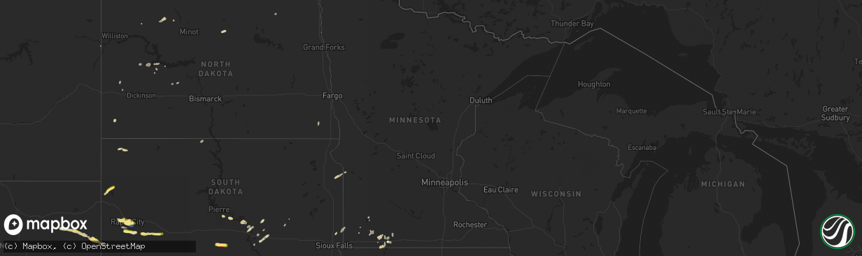 Hail map in Minnesota on May 29, 2023