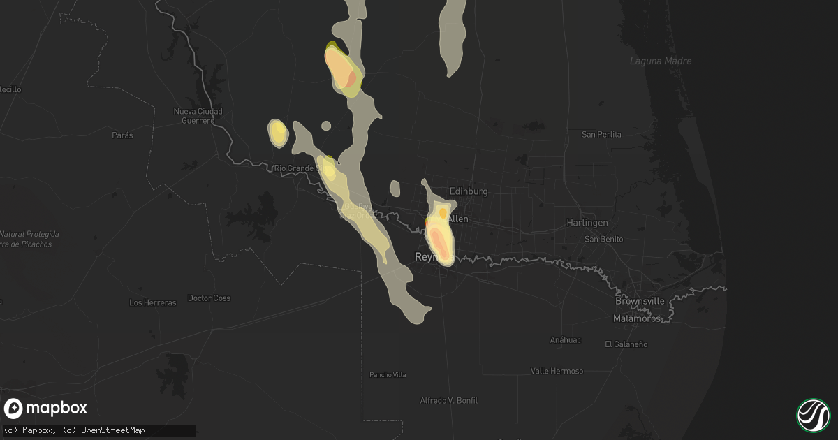 Hail map in Mission, TX on May 29, 2023