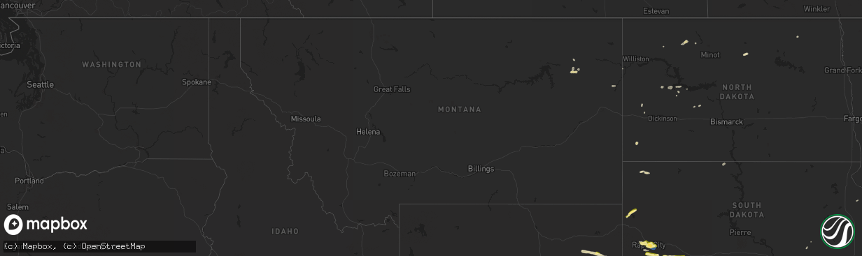 Hail map in Montana on May 29, 2023