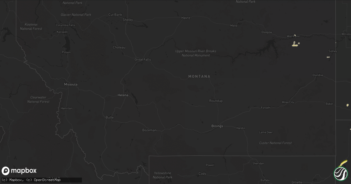Hail map in Montana on May 29, 2023