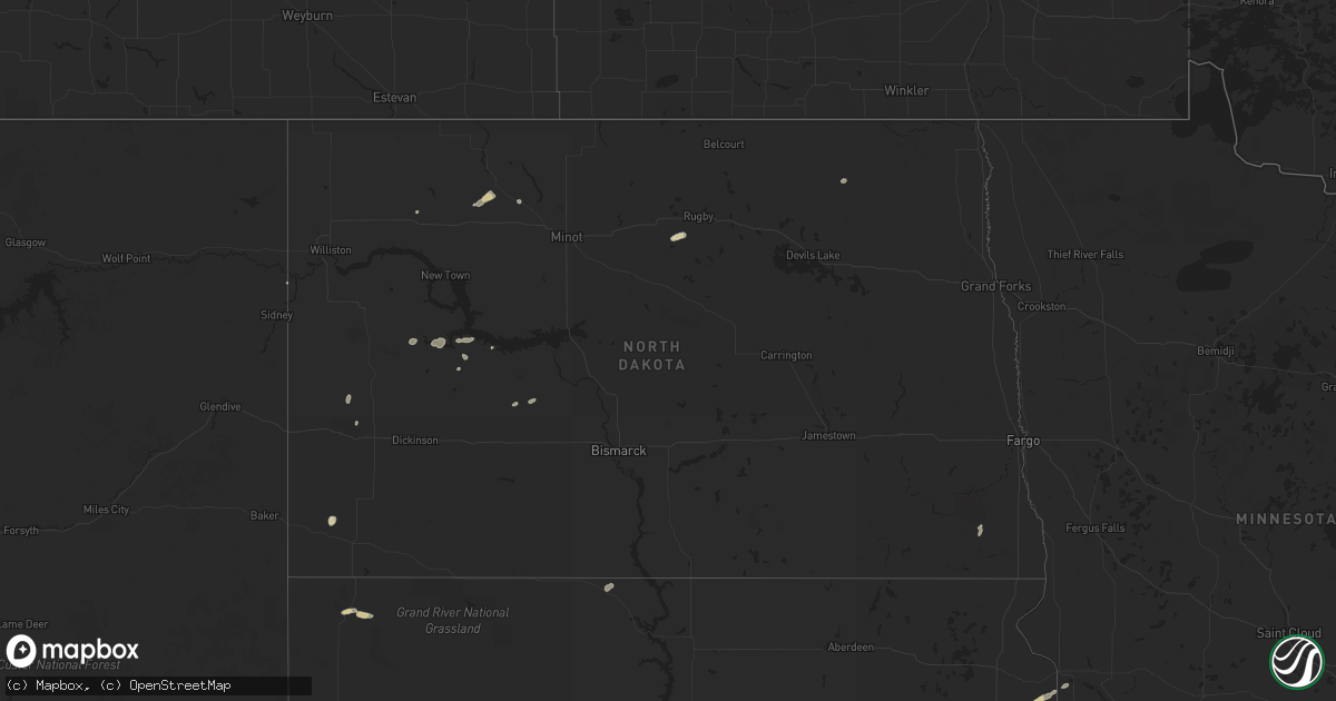 Hail map in North Dakota on May 29, 2023