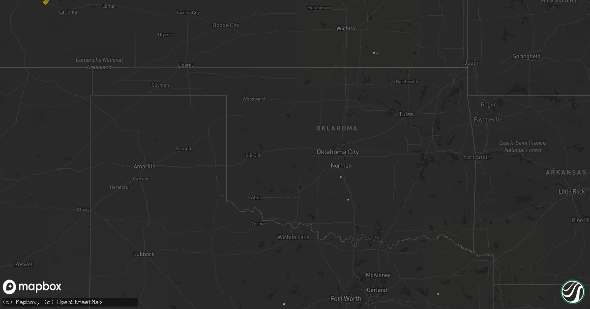 Hail map in Oklahoma on May 29, 2023