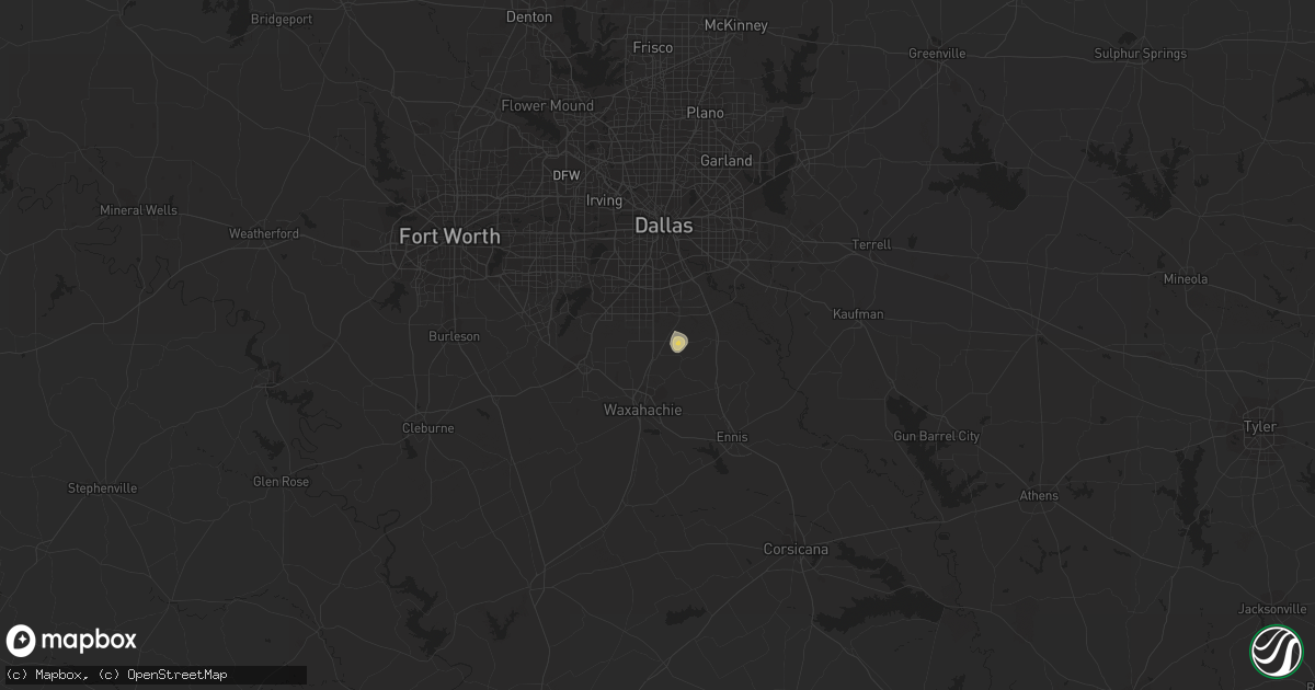 Hail map in Red Oak, TX on May 29, 2023