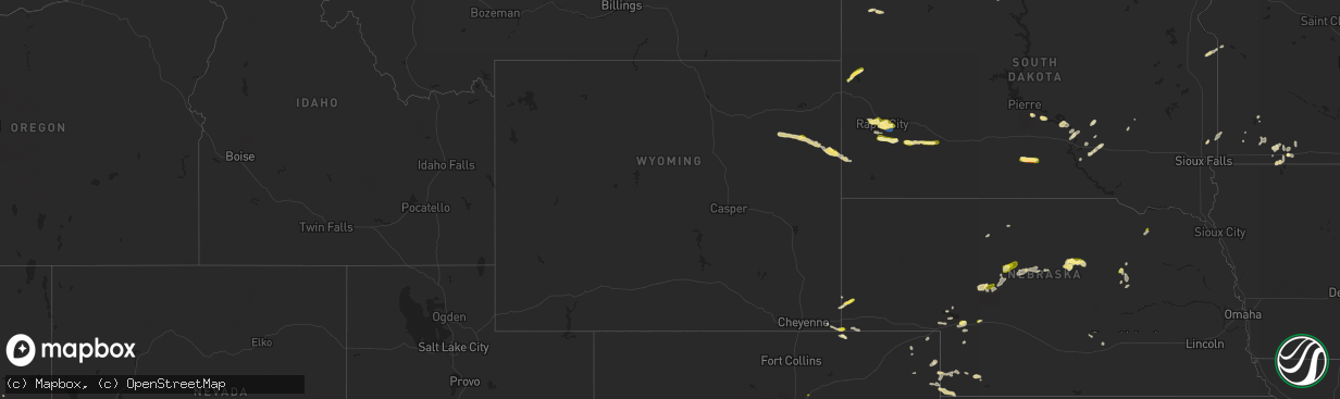 Hail map in Wyoming on May 29, 2023