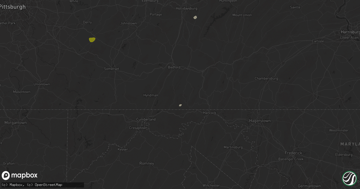 Hail map in Clearville, PA on May 29, 2024