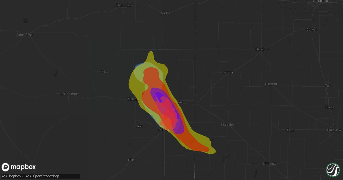 Hail map in Clovis, NM on May 29, 2024