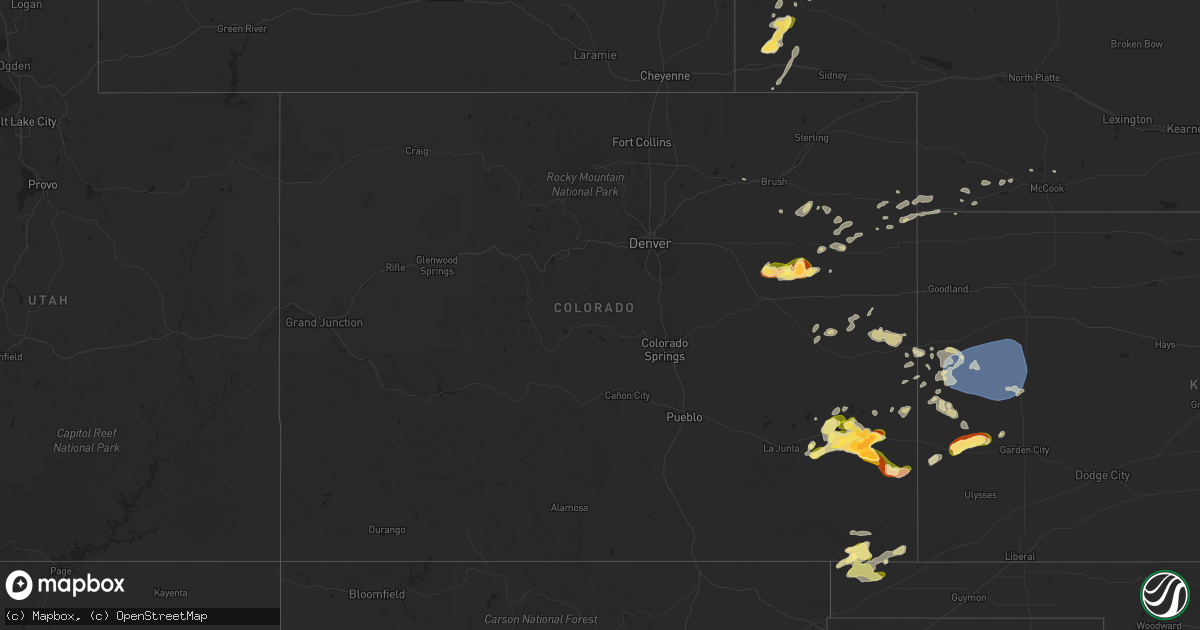 Hail map in Colorado on May 29, 2024