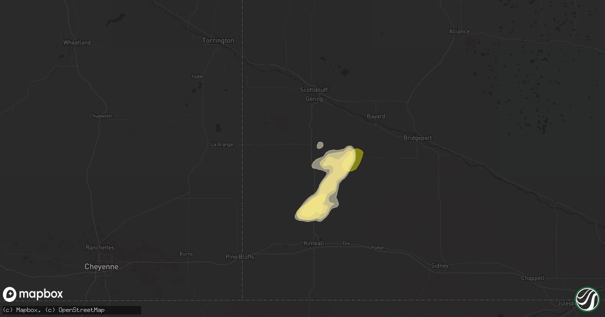 Hail map in Harrisburg, NE on May 29, 2024