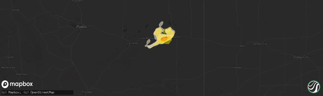 Hail map in Hasty, CO on May 29, 2024
