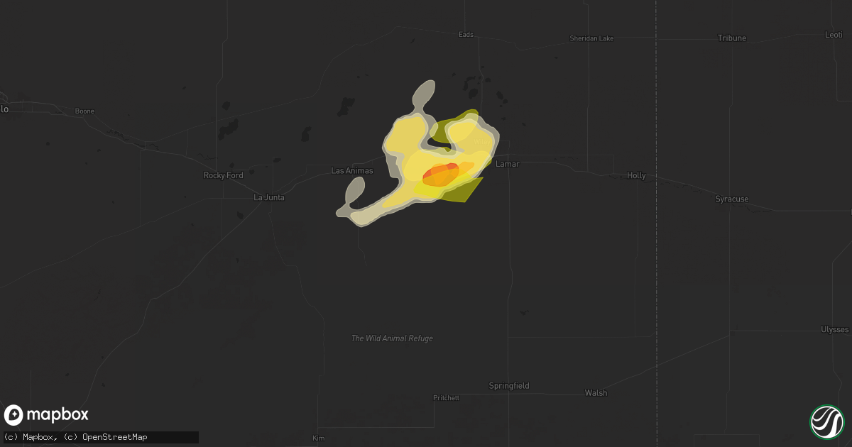 Hail map in Hasty, CO on May 29, 2024