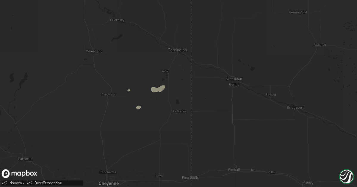 Hail map in Hawk Springs, WY on May 29, 2024
