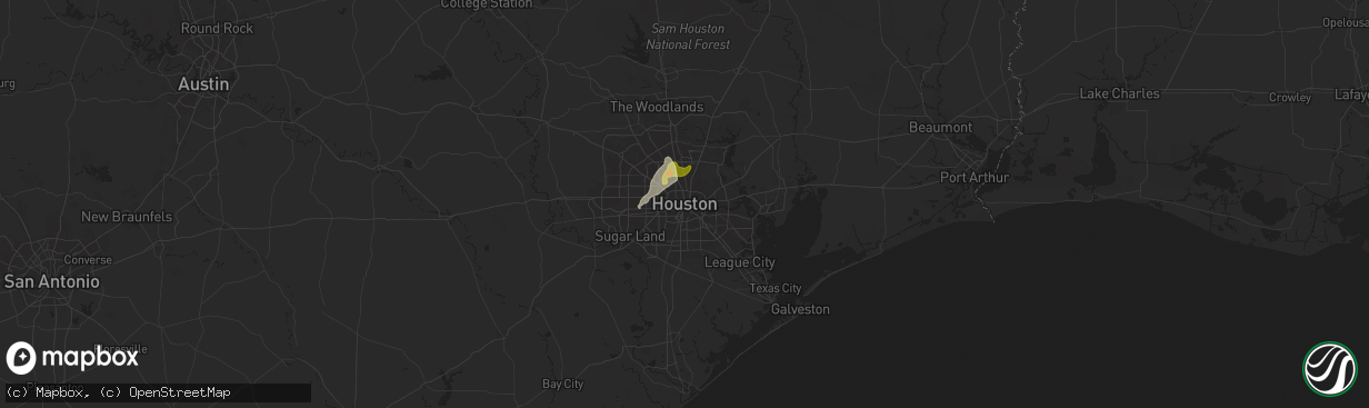 Hail map in Houston, TX on May 29, 2024