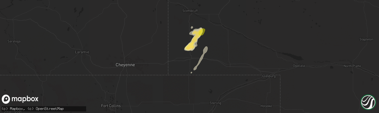 Hail map in Kimball, NE on May 29, 2024