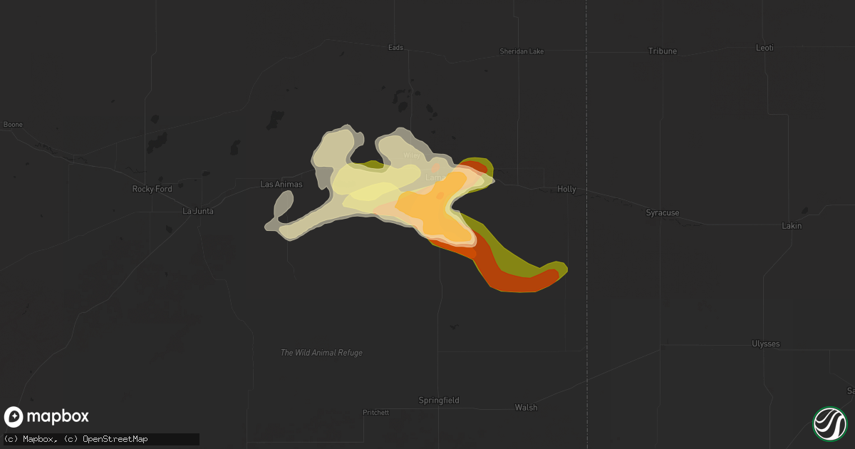 Hail map in Lamar, CO on May 29, 2024