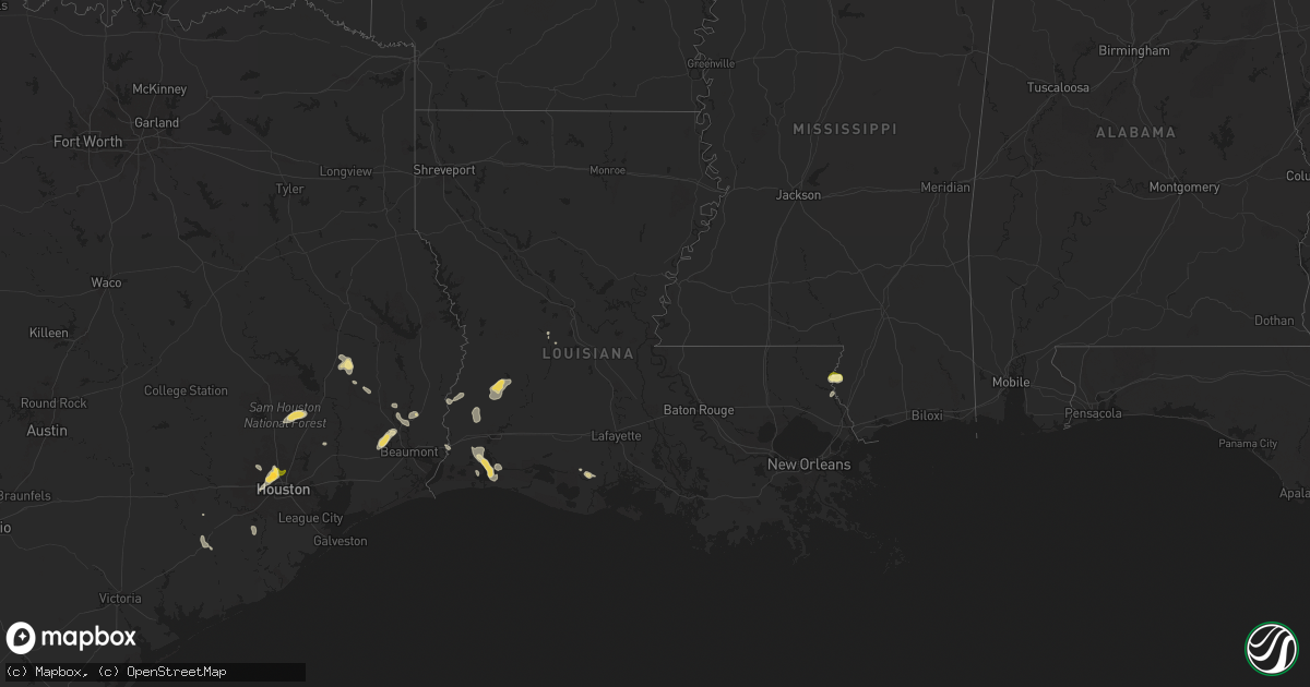 Hail map in Louisiana on May 29, 2024