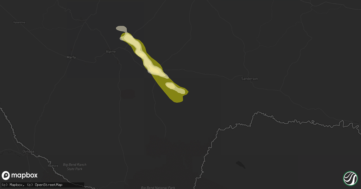 Hail map in Marathon, TX on May 29, 2024