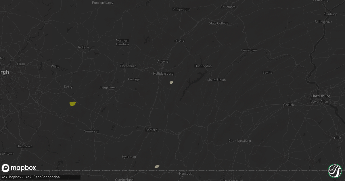 Hail map in Martinsburg, PA on May 29, 2024