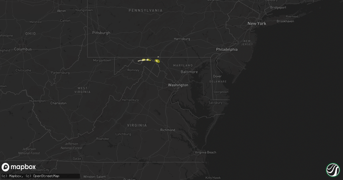 Hail map in Maryland on May 29, 2024