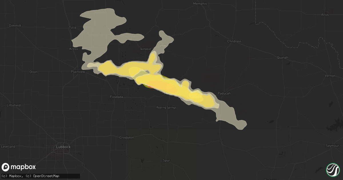 Hail map in Matador, TX on May 29, 2024