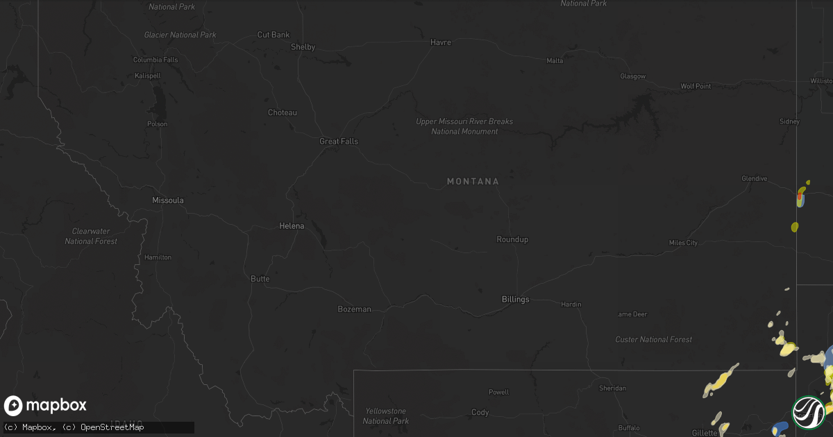 Hail map in Montana on May 29, 2024