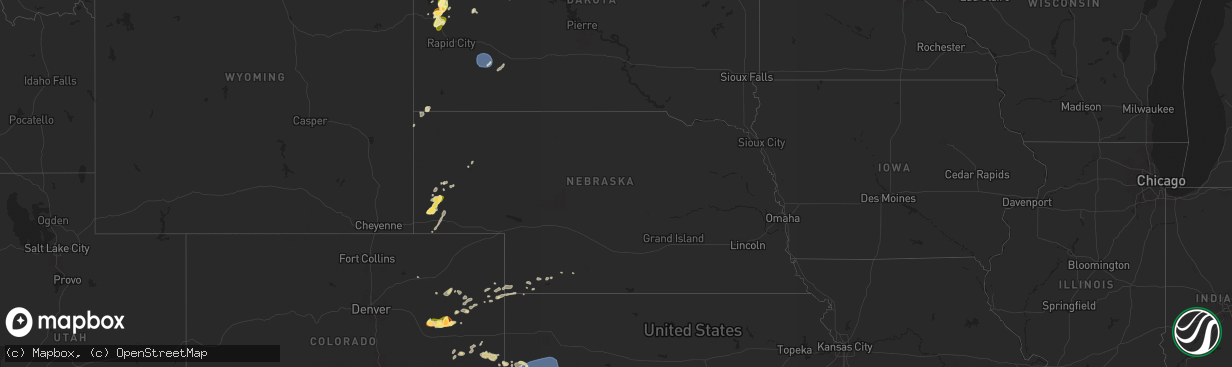 Hail map in Nebraska on May 29, 2024