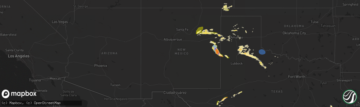 Hail map in New Mexico on May 29, 2024