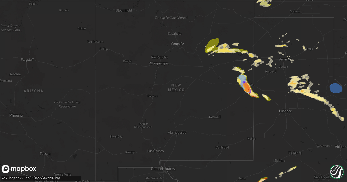 Hail map in New Mexico on May 29, 2024