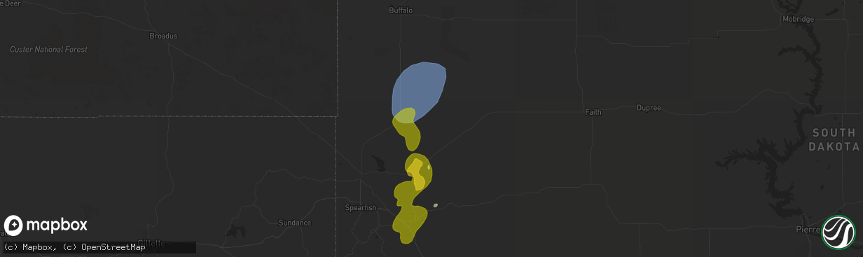 Hail map in Newell, SD on May 29, 2024