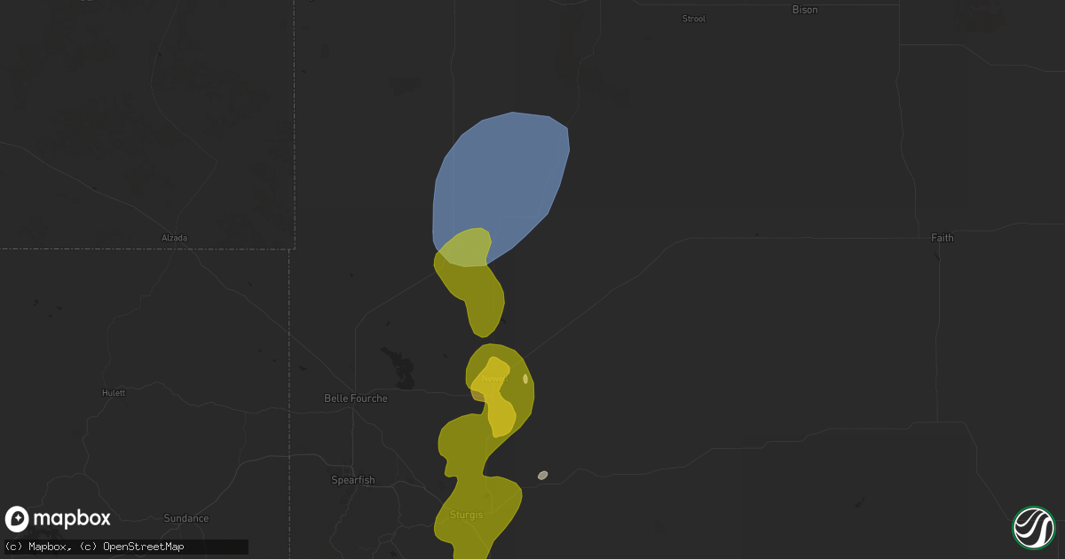 Hail map in Newell, SD on May 29, 2024