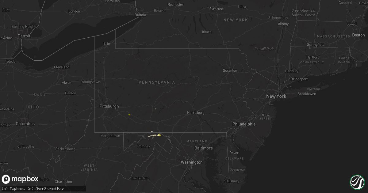 Hail map in Pennsylvania on May 29, 2024