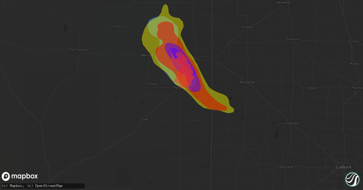 Hail map in Portales, NM on May 29, 2024