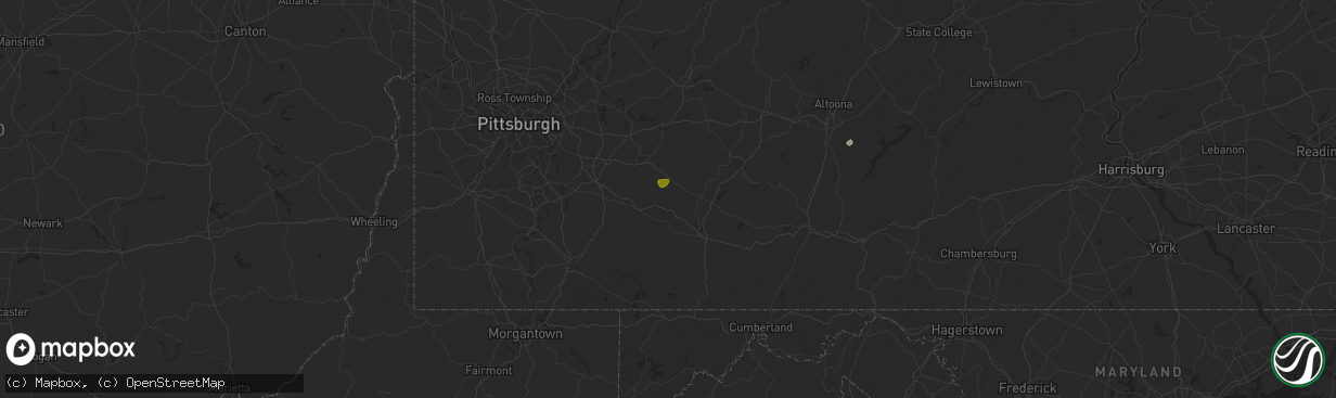 Hail map in Rector, PA on May 29, 2024
