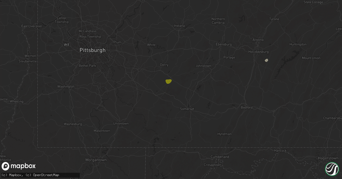Hail map in Rector, PA on May 29, 2024