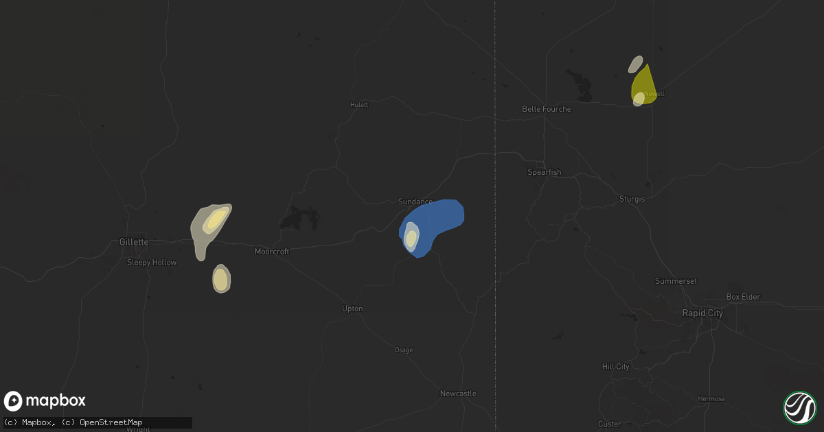 Hail map in Sundance, WY on May 29, 2024