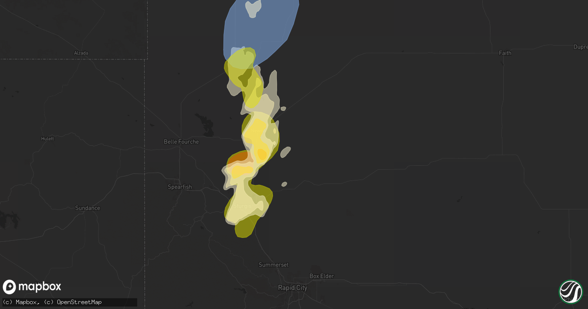Hail map in Vale, SD on May 29, 2024