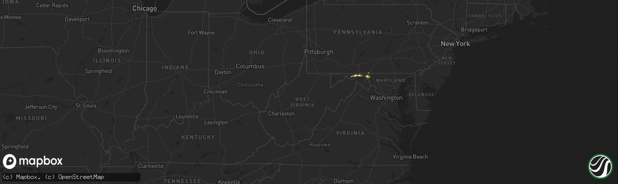 Hail map in West Virginia on May 29, 2024