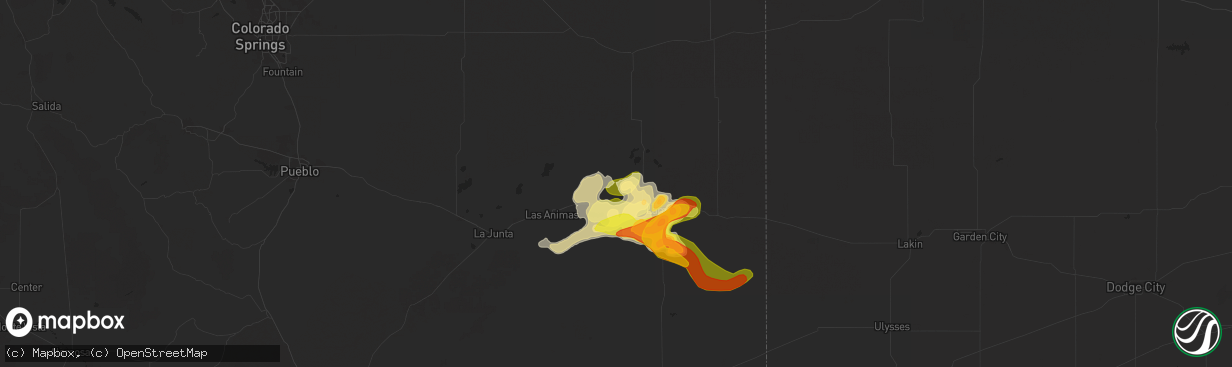 Hail map in Wiley, CO on May 29, 2024