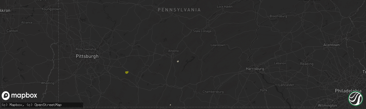 Hail map in Williamsburg, PA on May 29, 2024