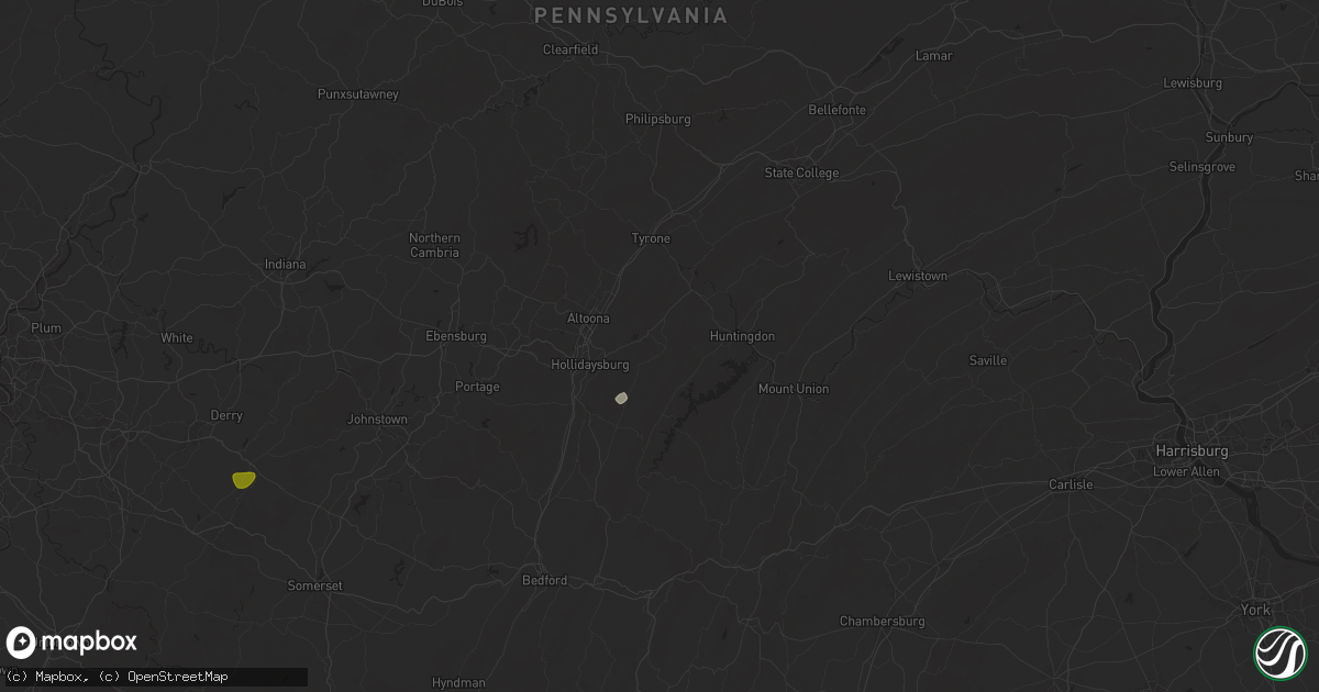 Hail map in Williamsburg, PA on May 29, 2024