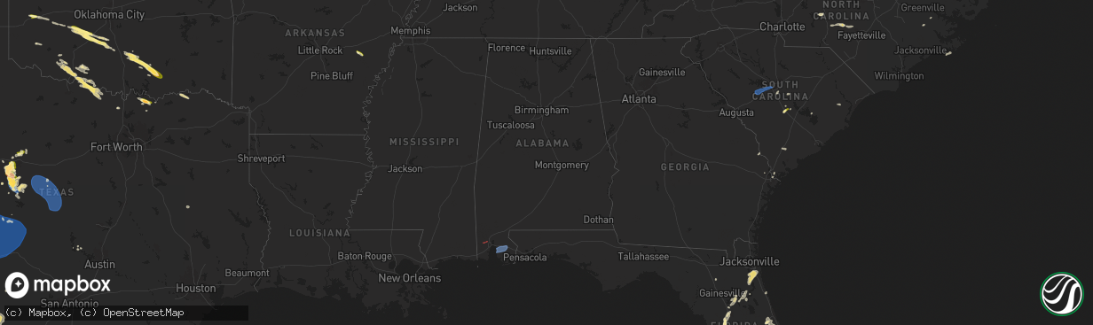 Hail map in Alabama on May 29, 2025