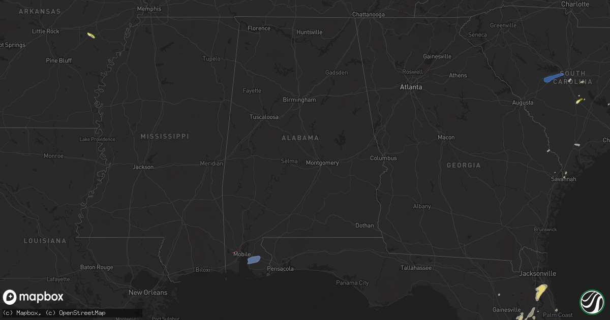 Hail map in Alabama on May 29, 2025
