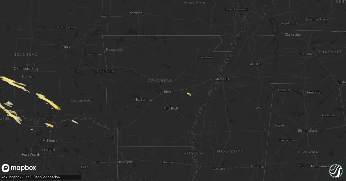 Hail map in Arkansas on May 29, 2025